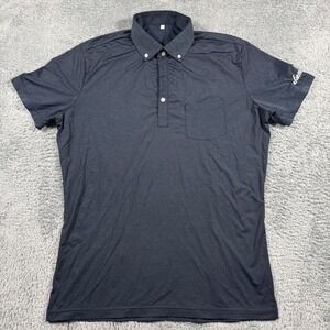 State‎ & Liberty Performance Polo Shirt Mens Large Blue Dress Collar Stretch